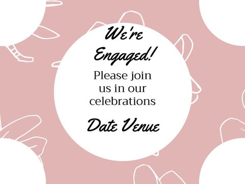 Playful Engagement Announcement Template with Ring Motifs - Download Free Stock Templates Pikwizard.com