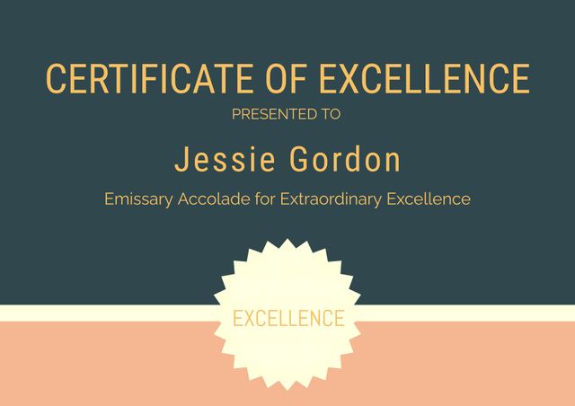 Elegant Certificate of Excellence Template with Modern Typography - Download Free Stock Templates Pikwizard.com