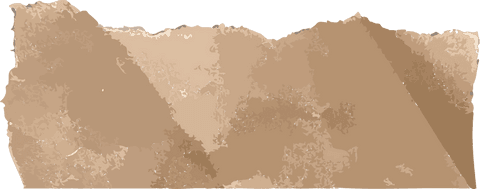 Torn beige paper strip with transparent background