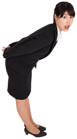 Surprised Asian Businesswoman Isolated Transparent
