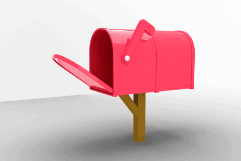 Red mailbox on transparent background for postal concepts