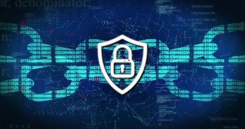 Shielded Padlock Over Digital Code Representing Cybersecurity and Data Encryption
