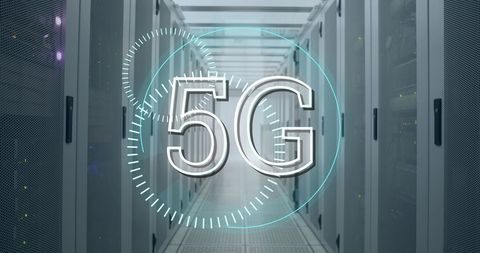 5G Network Technology with Data Center Background - Download Free Stock Images Pikwizard.com