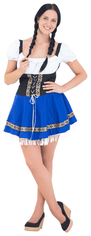 Transparent oktoberfest girl smiling in traditional costume