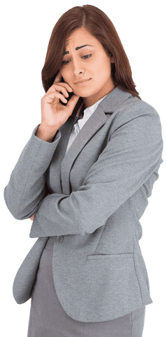 perplexed businesswoman in gray suit on transparent background - Download Free Stock Videos Pikwizard.com