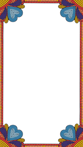 mosaic tile frame featuring transparent center with heart motifs - Download Free Stock Videos Pikwizard.com