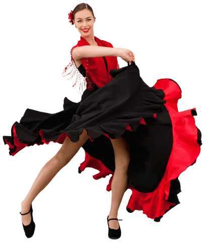 transparent flamenco dancer in red and black dress twirling - Download Free Stock Videos Pikwizard.com