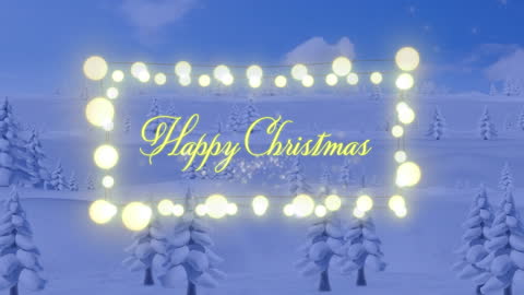 Christmas Greetings Festive Animation with Fairy Lights