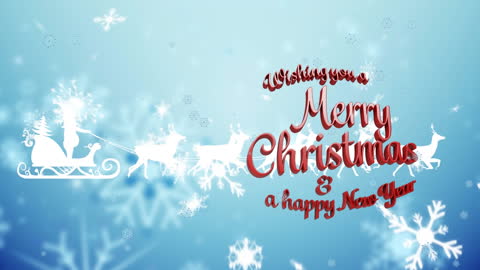 Festive Christmas Animation with Santa and Snowflakes
