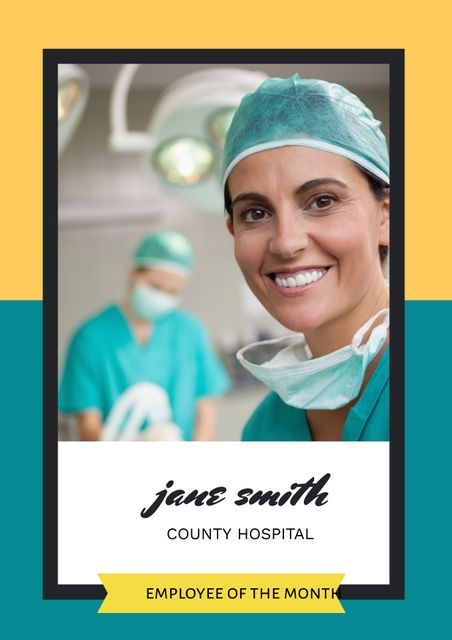 Smiling Medical Professional - Employee of the Month Recognition - Download Free Stock Templates Pikwizard.com