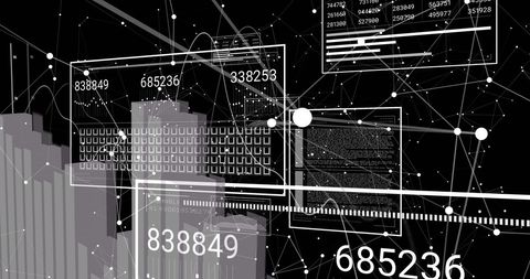 Digital Data Visualization in Black and White Theme - Download Free Stock Images Pikwizard.com