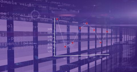 Digital Graph with Data Processing Elements on Purple Background - Download Free Stock Images Pikwizard.com
