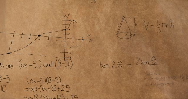 Mathematical Equations on Brown Textured Background for Back to School - Download Free Stock Images Pikwizard.com