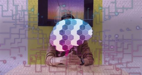 Futuristic Brain and Technology Concept with Presenter