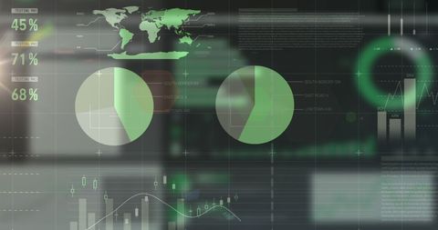 Abstract green digital data processing interface design
