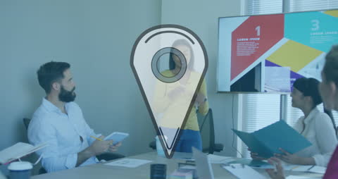 Modern Business Team Discussing Social Media Strategies in Conference Room