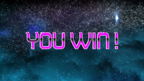 Animated Neon 'You Win' in Starry Night Sky