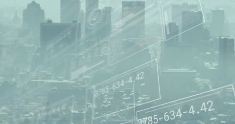 Futuristic Financial Data Networking Over Modern Cityscape