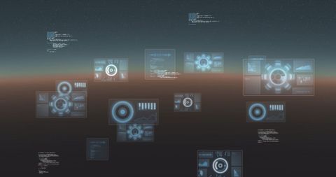 Digital Interface with Dynamic Data Processing and Visualization - Download Free Stock Images Pikwizard.com