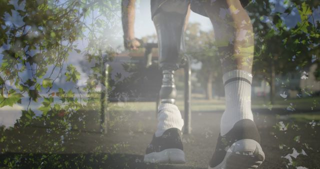 Person with Prosthetic Leg Walking Home - Download Free Stock Images Pikwizard.com