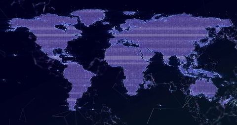 Futuristic Digital World Map with Dynamic Data Visualization - Download Free Stock Images Pikwizard.com