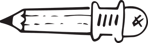 Hand-drawn transparent pencil icon sketch