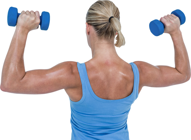 Strong Woman Lifting Dumbbells Against Transparent Background - Download Free Stock Videos Pikwizard.com