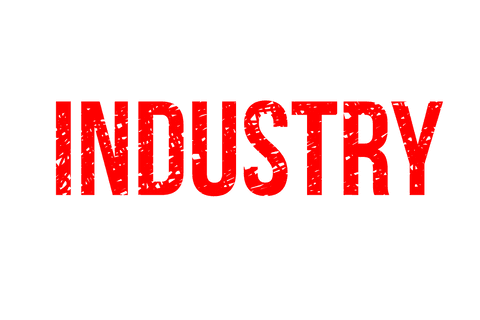 bold red industry text on transparent background - Download Free Stock Videos Pikwizard.com