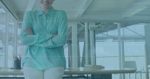 Businesswoman Analyzing Digital Network on Smartphone