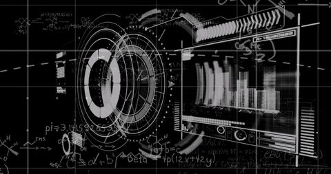 Digital Interface with Data Processing and Mathematical Equations - Download Free Stock Images Pikwizard.com