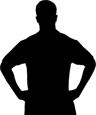 Transparent silhouette of athlete in confident pose