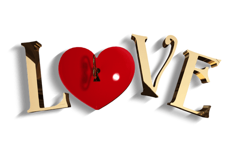 Love Text with Heart Illustration on Transparent Background - Download Free Stock Videos Pikwizard.com