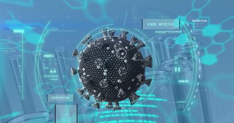 digital representation of covid-19 cell amidst biomedical data - Download Free Stock Images Pikwizard.com