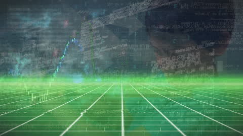 Abstract Digital Analysis with Futuristic Data Visualization