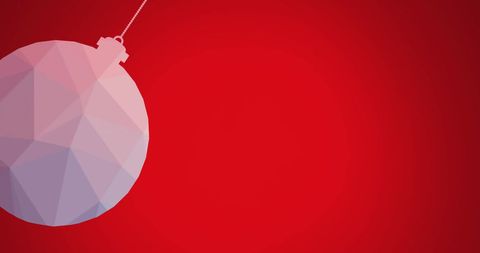 Geometric Christmas Bauble on Vibrant Red Background - Download Free Stock Images Pikwizard.com