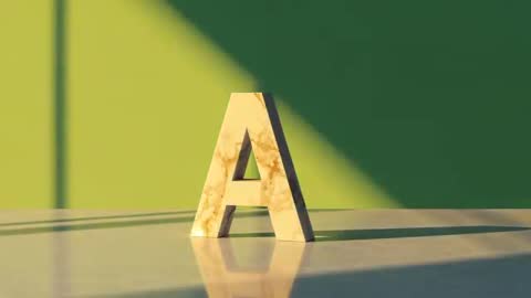 Marble Letter A in Sunlit Minimalist Space