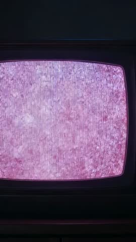 Vertical CRT TV Screen Flickering Static with Blue-Red Color Shift Retro Analog Noise