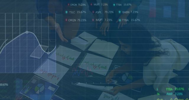 Analyzing Financial Data in Modern Office with Digital Graphics Overlay - Download Free Stock Images Pikwizard.com