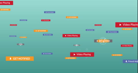 Social Media Notifications Floating in Blue Gradient Background