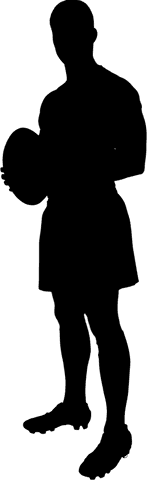 Silhouette of man stretching on transparent background