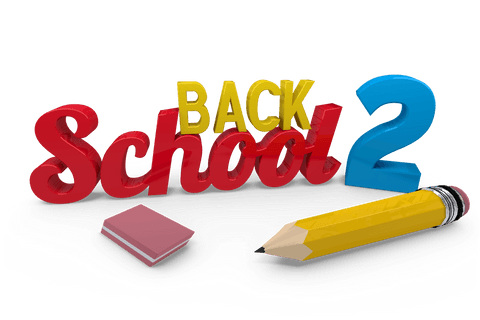 colorful back 2 school text with school tools on transparent background - Download Free Stock Videos Pikwizard.com