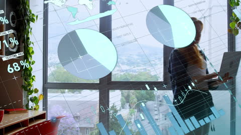 Professional Analyzing Digital Data on Laptop in Modern Office