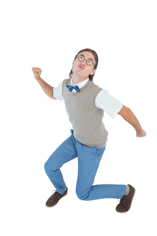transparent geeky hipster dancing with enthusiasm - Download Free Stock Videos Pikwizard.com