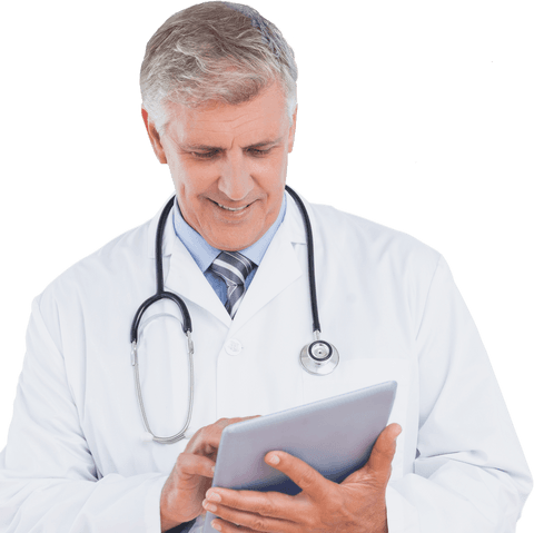 Transparent Background Doctor Smiling with Tablet Computer - Download Free Stock Videos Pikwizard.com