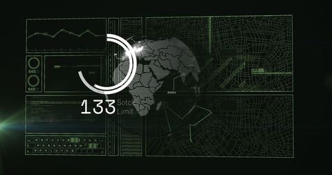 Futuristic Digital Interface with Global Map and Data Trends - Download Free Stock Images Pikwizard.com