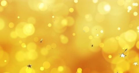 Festive Golden Bokeh Lights and Stars Background