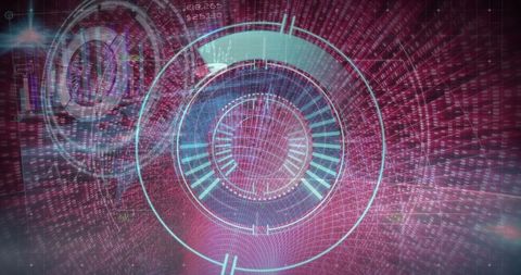 Futuristic Digital Interface with Scanning Scope Visualization