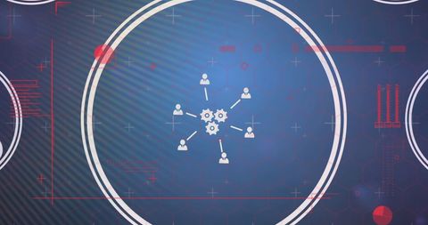 Digital Network with Data Processing Icons - Download Free Stock Images Pikwizard.com