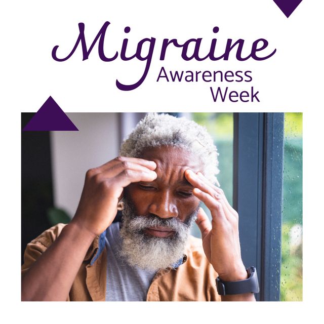 Senior African American Man Struggling with Migraine Pain During Migraine Awareness Week - Download Free Stock Templates Pikwizard.com