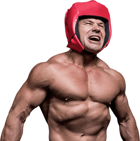 Transparent Athletic Boxer Wearing Red Headgear Expressing Passion - Download Free Stock Videos Pikwizard.com